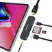 USB C HUB 6-in-1 USB C-hub met 4K HDMI, USB 3.0, type C PD, SD/TF-kaartlezer en audio-aansluiting voor Windows, macOS, MacBook en laptops