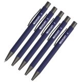 Westcott E-745005 00 Balpen, 5 stuks, set van 5 blauwe balpen, documenteecht met blauwe inkt, lijndikte XB 1,4 mm