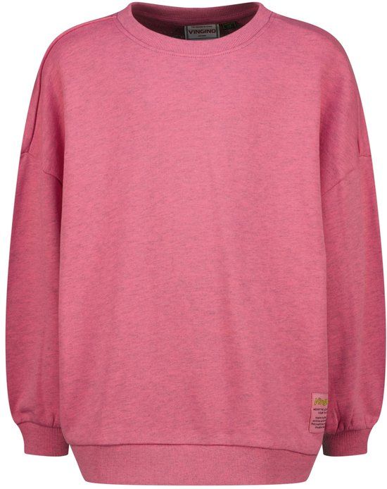 Vingino - Icon melange round neck sweater - Girls - Size 92 - Sangria Sunset