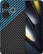 Techsuit Hoesje geschikt voor Xiaomi Poco F6 - Carbonite FiberShell Carbon Back Cover - Blauw/Zwart