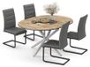 Vicco Eettafel set Loyd Eiken rustiek/Grijs 120 x 120 cm met 4 eetkamerstoelen, grijs