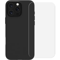 BlueBuilt Back Cover iPhone 16 Pro Zwart + Screenprotector Glas
