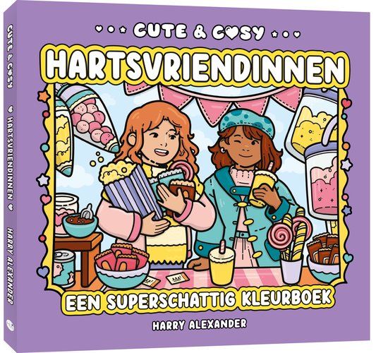 Uitgeverij MUS Cute & Cosy Hartsvriendinnen Kleurboek voor volwassenen en kinderen