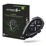 cellularline INTERPHOLINK Interphone LINK Bluetooth intercom voor motorcommunicatie, 2 motorrijders 700Mt, Een Gespreksduurtijd van 20 uur - Radio RDS, Music, Gps, Mobile - Single,Zwart