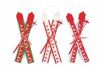 Villa d'Este Home Tivoli Noel Ski-haken, hout, rood/wit, 31,5 x 169 x 10 cm, 12 stuks
