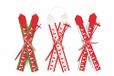 Villa d'Este Home Tivoli Noel Ski-haken, hout, rood/wit, 31,5 x 169 x 10 cm, 12 stuks