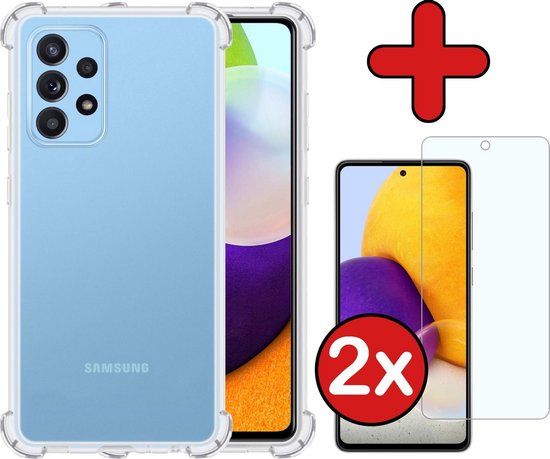 Hoesje voor Samsung Galaxy A52 - Siliconen Shock Proof Case met Screenprotector - Transparant