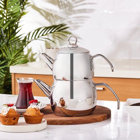Karaca Belinay RVS Theepot Set - Zilver - 2.6 l - Staal