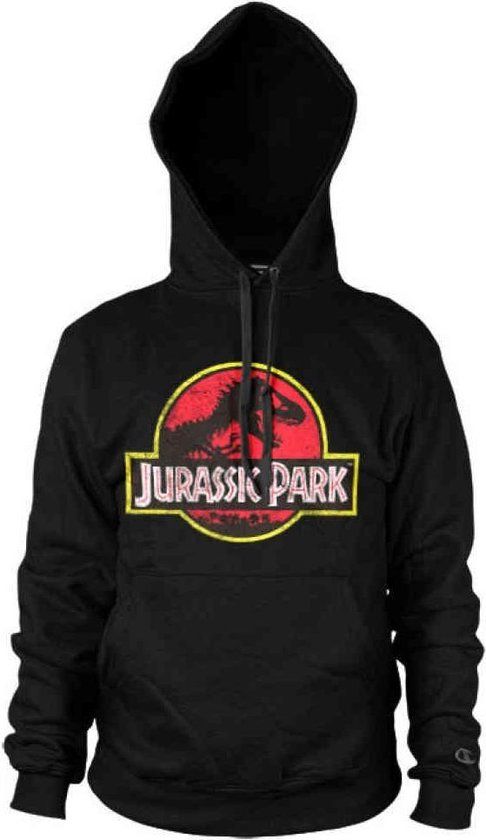 Jurassic Park Distressed Logo Heren Trui met capuchon - zwart - M