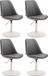 CLP Maverick Set van 4 Eetkamerstoelen - Kunstleer grijs wit