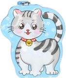 Concorde Spaarpot blik kat / poes - lichtblauw - 11 x 6 x 12 cm - met deksel en slot