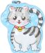 Concorde Spaarpot blik kat / poes - lichtblauw - 11 x 6 x 12 cm - met deksel en slot