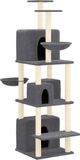vidaXL Kattenmeubel met sisal krabpalen 180 cm donkergrijs