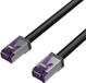 Flexline® Patchkabel cat. 6A S/FTP, korte Bauform, PIMF, zwart, 10m