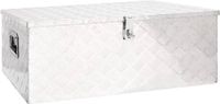 vidaXL Opbergbox 100x55x37 cm aluminium zilverkleurig
