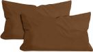 npluseins lot de 2 taies d'oreiller en coton - jersey - chocolat, 40 x 60 cm