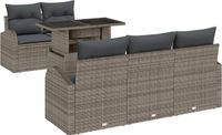 vidaXL Tuinbank - Set - 6 - st - Grijs - poly - rattan
