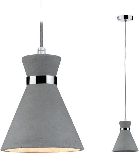 Paulmann Verve Hanglamp - IP44 - Grijs/Chroom - E27 - 20W - Dimbaar