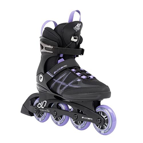 K2 Skate Alexis 80 PRO dames inline skates — Black - Lavender — 30G0213, EU: 40 (UK: 6.5 / US: 9)