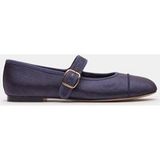 Steve Madden Dory Flat Shoes Navy Satin