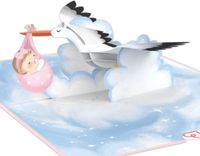 papercrush® Pop-up kaart Baby Geboorte Meisje