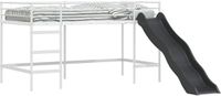 vidaXL Loft Bed Frame with Slide, Solid White and Anthracite