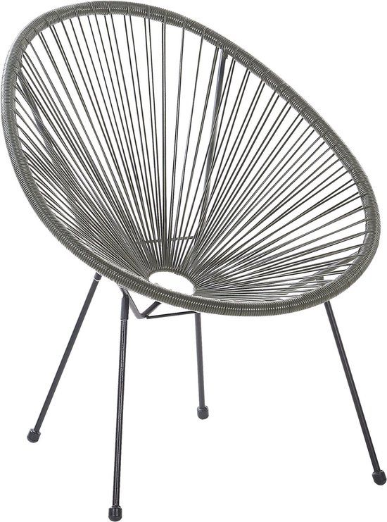 Beliani ACAPULCO II Tuinstoel - Grijs Rotan - 87x70x90cm