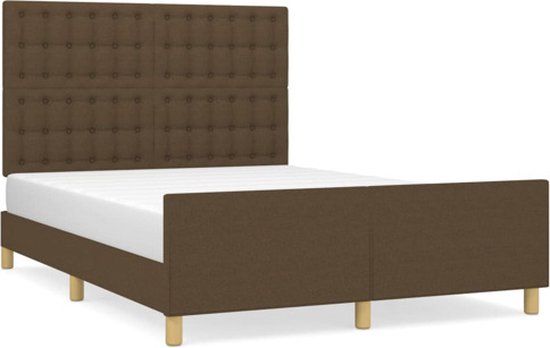 vidaXL Bedframe Stof Donkerbruin 140x200 cm