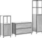 vidaXL Meuble de salle de bain set 3 pièces gris sonoma 90 x 34,5 x 60 cm