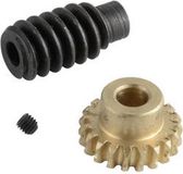 Reely Messing, Staal Wormwielset Soort module: 0.75 Aantal tanden: 20