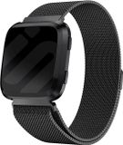 Strap-it Milanees Smartwatch bandje - Geschikt voor Fitbit Versa / Versa 2 - Zwart - Maat L