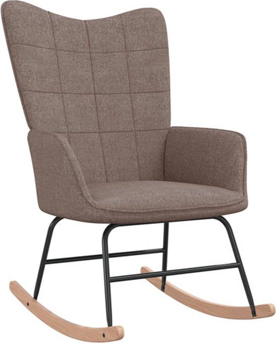 vidaXL Schommelstoel stof taupe