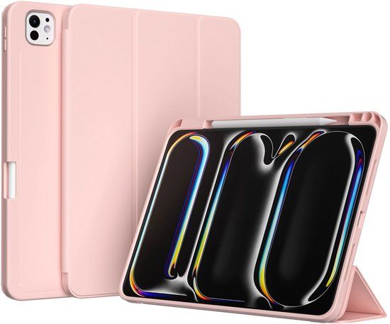 Accezz Tablet Hoes - Geschikt voor Apple iPad Pro 11 (2025) M5 / Pro 11 (2024) M4 - Smart Silicone Bookcase - Roze