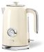 OEM Retro Waterkoker, 1,7 liter, 2200 watt, roestvrij staal, crème