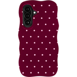 Selencia Vivid Wavy Backcover met MagSafe voor de Samsung Galaxy A37 (5G) - Happy Dots Burgundy