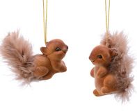 Decoris Kaemingk B.V. Bruine eekhoorn type 2 kerstversiering hangdecoratie 6 cm