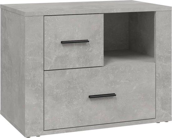 vidaXL Nachtkastje 60x36x45 cm bewerkt hout betongrijs