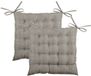 Stof Textile stoelkussen BEA - 2x - beige - 40 x 40 x 4 cm