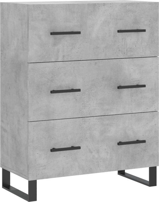 vidaXL Dressoir 69,5x34x90 cm bewerkt hout betongrijs