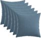 vidaXL - Kussensloop - 6 st - HEERLEN - Jeans - Blauw - 35 x 35 cm - Stof