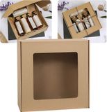 Vierkante geschenkdoos met venster, cadeau 30x30x10 cm (2 stuks)