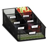 Safco Products 3290BL Onyx Mesh Toren Break Room Organizer, Zwart Condiment Zwart