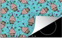 Merkloos KitchenYeah® Inductie beschermer 77x51 cm - Cupcake - Multicolor - Inductie kookplaat