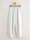 Next - Dames - N. Premium 100% linnen broek met wijde, ronde pijpen - Tall - Wit