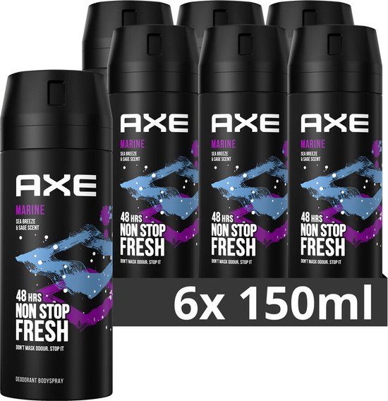 AXE Marine Deodorant Bodyspray - 6 x 150 ml - Voordeelverpakking