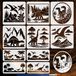 Dino Stencils - Modèles de peinture réutilisables - 10 pièces, 15/30 cm