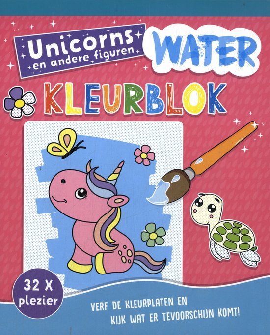 Rebo Productions Waterkleurblok Unicorns Paperback - 32 pagina's - 12 juni 2023