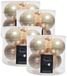 Decoris Licht parel/champagne glazen kerstballen - 24x - 8 cm - glans en mat