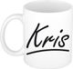 Kris Naam mok - beker - met sierlijke letters - wit