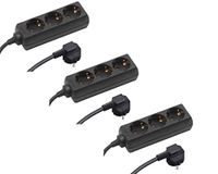 Meister Stekkerdoos 3-voudig - set van 3 - 1,4 m kabel - zwart - IP20